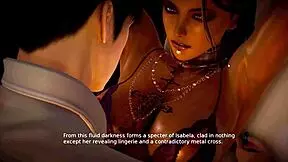 Игра вайфу академия показывает Изабелу Бьянки в ню сценах с огромными сиськами и милым нарядом