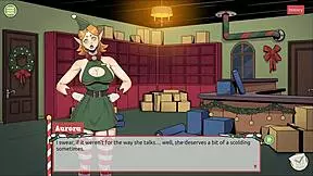 Mrs. Santa teases with underskirt and anal plug in secret Xmas hentai game episode 3!