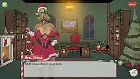 Mrs. Santa teases with underskirt and anal plug in secret Xmas hentai game episode 3!