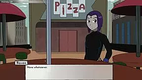 Raven's erotic night in Titans hentai