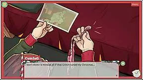 Mrs. Santa teases with underskirt and anal plug in secret Xmas hentai game episode 3!