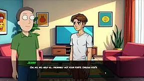 Morty's sister squirts in parody hentai shower scene