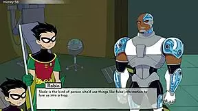 Raven's erotic night in Titans hentai