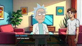 Morty's sister squirts in parody hentai shower scene