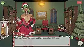 Mrs. Santa teases with underskirt and anal plug in secret Xmas hentai game episode 3!
