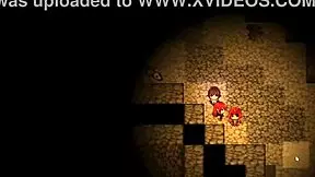 redhead milf blocks him with giant tits in harem game