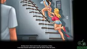 Cheerleaders in steamy Summertime Saga