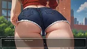 in blurring the walls romance hentai game ep 1, my girlfriend exposes her perfect ass on the street
