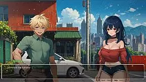 in blurring the walls romance hentai game ep 1, my girlfriend exposes her perfect ass on the street
