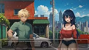 in blurring the walls romance hentai game ep 1, my girlfriend exposes her perfect ass on the street