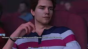 Stepsister chats while watching movie.