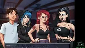 odette seduces grace with monster cock in summertime saga