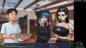 odette seduces grace with monster cock in summertime saga