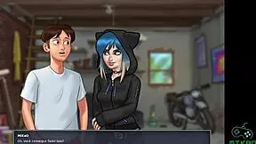 odette seduces grace with monster cock in summertime saga