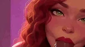 Redhead stepsister dances and sucks BBC