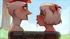 Я одержим своей свиной принцессой в хентай игре Эп 34 Сцена двойного минета