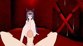 Minato Aqua and Ina'nis in intense sex