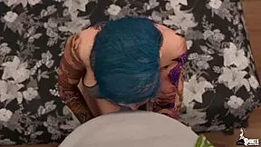 After mom leaves, does this emo girl really seduce her BBC stepdad with that cute huge outfit?