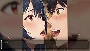 i confess my naughty fantasies to my anime couple before we french kiss in this hentai game