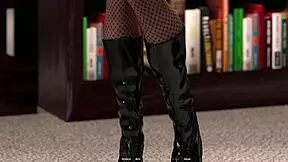 3D animated porn: bookworm meets hellcat