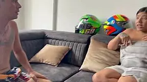 walking to shower towel drops naked with stepbrother