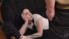 My foster parents punish my misbehavior with rough group fucking and cum in mouth