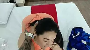 Fat stepmom records sucking my big cock.