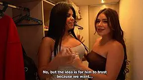 Girlfriends Fuck That Brunette Brother! Threesome Ensues!