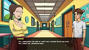 Just another day with demoniums parody hentai game, ep 6, student busted fucking in class