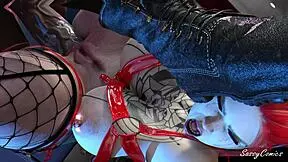 Азиатская красотка жестко трахают в жопу огромным черным членом