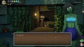 Hornycraft Hentai Parody with BDSM Spanking in Latex Suit for Endergirl