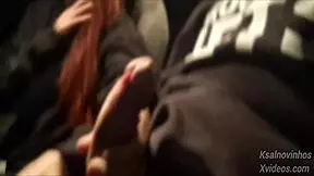 Risky Handjob For Hot Teen On Street!