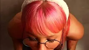 my ex girfriend gave me a birtday gift with anal plug and blowjob with cum