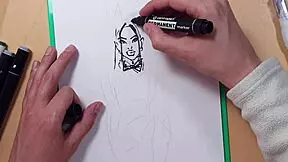 Drawn Hot Sexy Girl in Latex