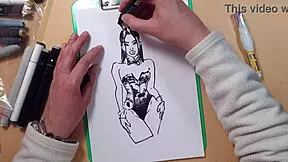 Latex beauty in steamy sketch