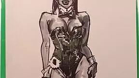 Drawn Hot Sexy Girl in Latex