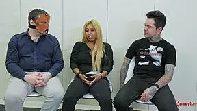 rimming sub's ass in domination, bound and choking