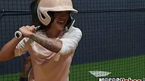 i watch alice thunder suck and ride gi joey's big cock after batting cages