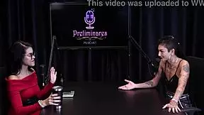 She dominates in gang bang with eight big cocks