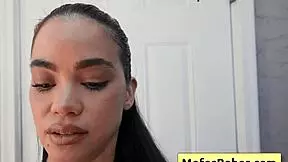 Sexy brunette pays gardener with wet blowjob and juicy pussy 😈 Angelina Moon and Logan Xander