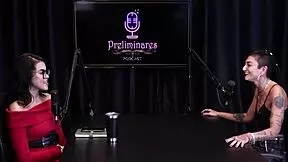 She dominates in gang bang with eight big cocks