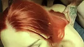Blonde gets deepthroat and cum coverage