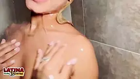 Sofia's tight pussy casting in wet lingerie