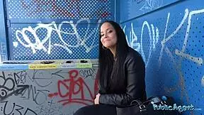 Can You Believe This Brunette Student Fucks Outdoors First Time?