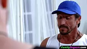 competitive men burn out their stepdaughters in this orgy