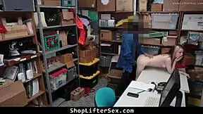 teen caught stealing, gets rough garage fuck