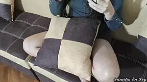 I tricked my stepsister with a banana to suck my cock, then took advantage of my stepbrother's wife