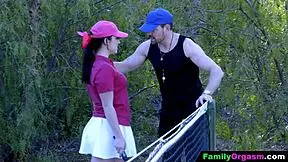 competitive men burn out their stepdaughters in this orgy