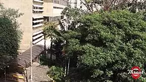novinha otaku gives sloppy blowjob on my apartment balcony