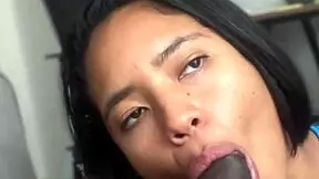 Young beauty pleases big cock